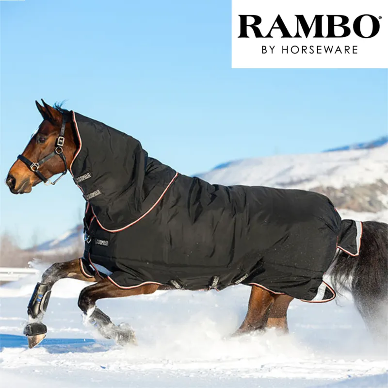 Horseware Rambo Supreme 1680d Turnout Med - Black/Orange/Tan/Brown
